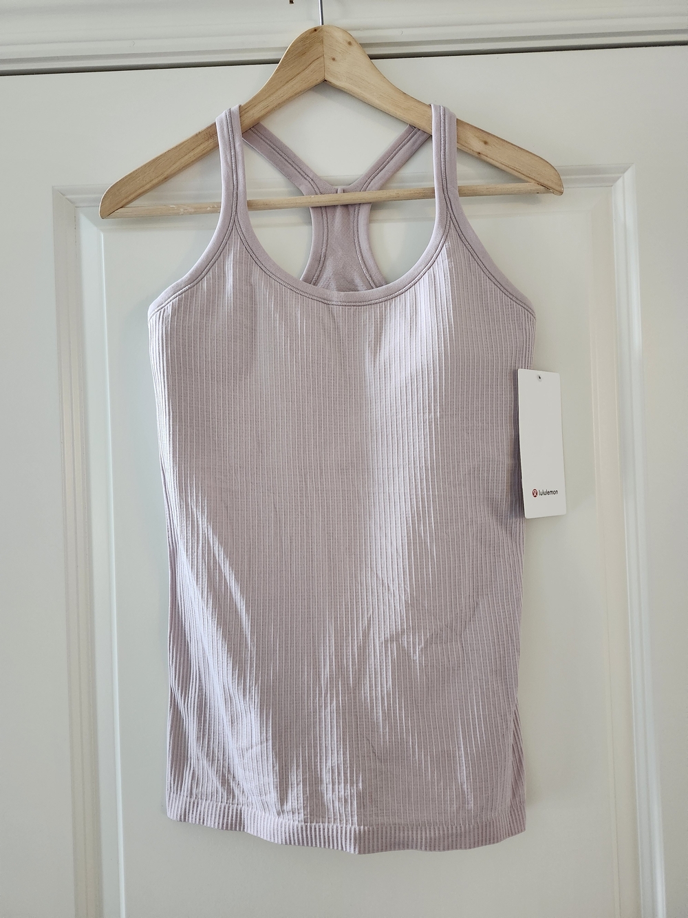 NWT Lululemon Ebb to Street Ribbed Tank Top Pink Lavender Size 8 - Picture 2 of 5